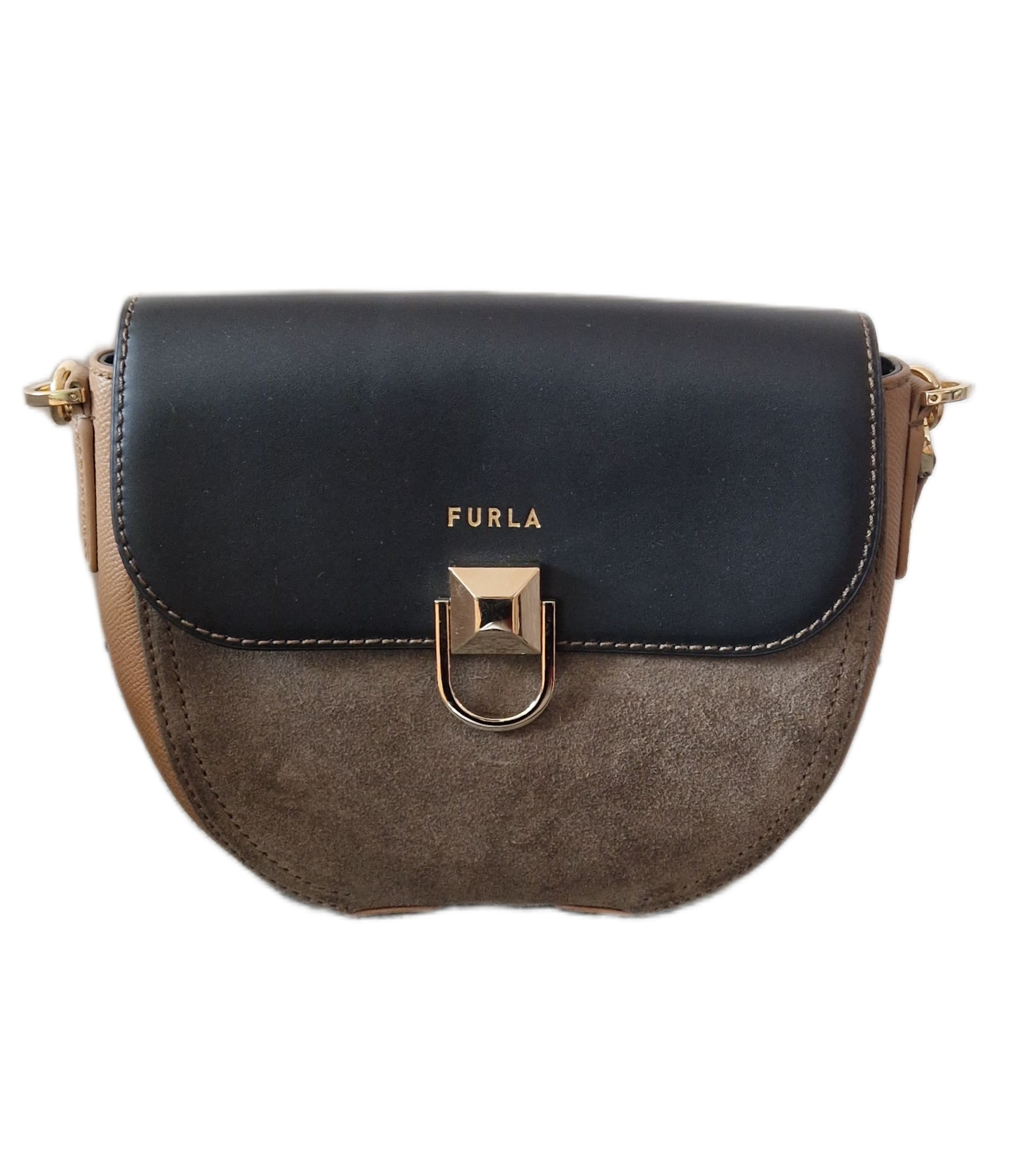 furla bag suede leather